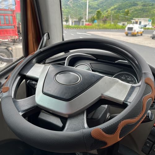 PINCTROT XL Size 17.5-18 Inch Comfy Grip Steering Wheel Cover for Semi Truck, Fits RV, Big Rig Trucker, 18 Wheeler and Classic Cars, Anti-Slip Design 17.5-18 Inch(Silicone Brown) - color: 8.Brown, size: Extra Large Size[17 1/2''-18'']