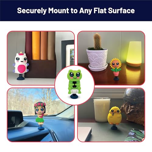 Frog on Toilet Dashboard Dancer – Hilarious Bobblehead Frog Scrolling on Phone – Funny Car Dashboard Toy – Soft Plastic with Adhesive Pad – Cute, Quirky Gag Gift for Drivers, & Office Desks