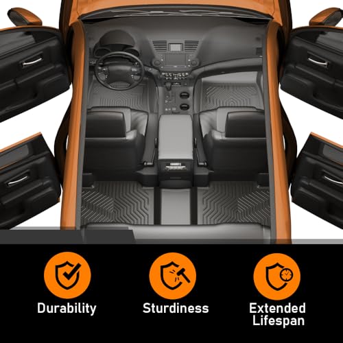 G-PLUS TPE Floor Mats Fit Ford F150 Supercab 2015-2025 (Not Fit Models Without Factory Carpet) 1st & 2nd Row Truck Accessories Cargo Liners All Weather Protection 3PCs Black Alfombras para Carro - size: 2015-2025|Fit Ford F150 Supercab|3PCS