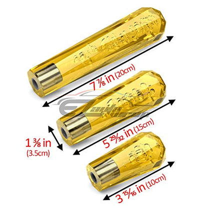 EZAUTO WRAP Shift Knob Stick Crystal Transparent Bubble Yellow Throw Gear Shifter 10cm - color: Yellow, size: 10cm