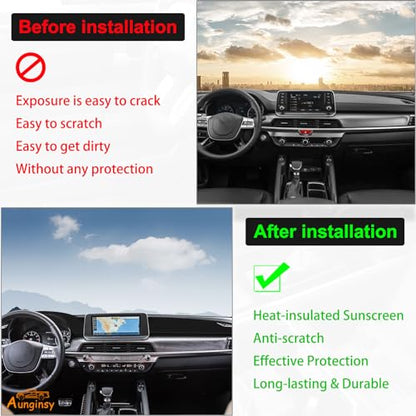 Aunginsy Dashboard Cover Mat Compatible with Kia Telluride 2020-2022 SUV Dashboard Dash Cover Nonslip Black Mat Sun Pad Dash Carpet Sunshade Glare UV Rays Protector Car Interior Accessories-with HUD - color: Black(With HUD)
