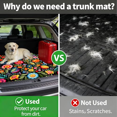 Automotive Floor Mats 5 Pcs, Universal Car Floor Mats,Floral Car Mats, Flower Car Accessory for SUVs/Sedan/Wagons, Durable Protective Mat, Trunk Liner for Families/Travel Enthusiasts - style: Bundle55