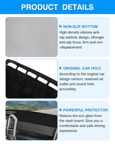 Autorder Dashboard Cover Mat for 2018-2021 Ford Expedition Accessories Dash Cover Flannel Dash Mat Sunshade Glare UV Rays Protector - size: 2018-2021 Expedition