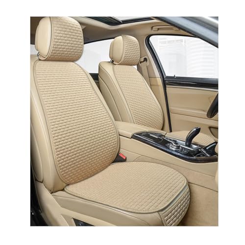 Yourkar 4PCS Car Seat Cover Pad, Breathable Auto Front Seat Bottom Cushion Mat & Seatback Cover, Soft Comfortable Vehicle Full Seat Protector, Universal Truck SUV Car Accessories (Beige) - color: Beige, size: 4 PCS