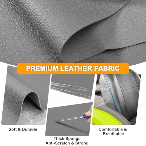 Seat Covers Compatible with 1965-1979 Jeep CJ5, 1976-1980 Jeep CJ7, Front Low-Back Bucket Driver & Passenger Seat - color: charcoal