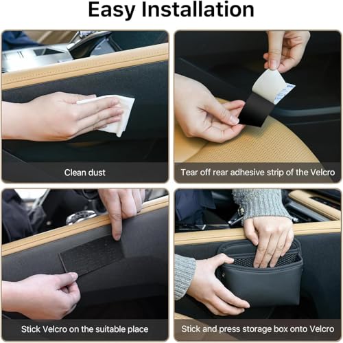 2Pcs Car Side Pocket Organizer, Strap Mini Storage Bag for Cell Phone, Wallet, Key, Glasses, Multifunctional Car Organizer Accessories for Car Seat, Door, Window, Console, 7 * 4.3 * 2.2inch