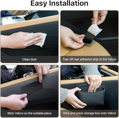 2Pcs Car Side Pocket Organizer, Strap Mini Storage Bag for Cell Phone, Wallet, Key, Glasses, Multifunctional Car Organizer Accessories for Car Seat, Door, Window, Console, 7 * 4.3 * 2.2inch