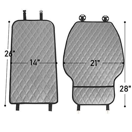 FH Group Car Seat Cushion – Faux Leather Single Front Seat Cover with Front Pockets, Airbag Compatible, Universal Fit Car Seat Cushion for Driver or Passenger Seat, SUV, Truck, Sedan & Van – Black - color: Black, style: Front Set