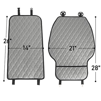 FH Group Car Seat Cushion – Faux Leather Single Front Seat Cover with Front Pockets, Airbag Compatible, Universal Fit Car Seat Cushion for Driver or Passenger Seat, SUV, Truck, Sedan & Van – Beige - color: Beige, style: Front Set