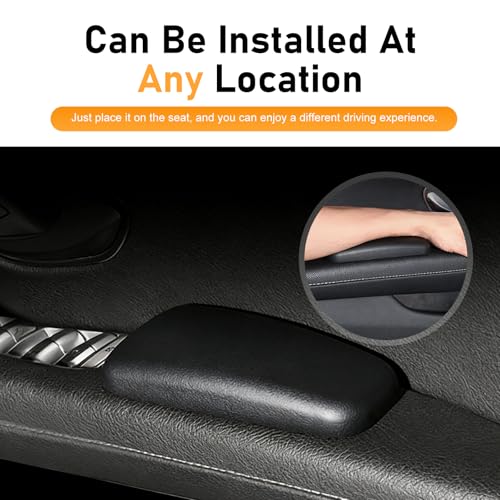 2 PCS Car Arm Rest Elbow Pads,Comfortable Car Arm Rest Cushion with Memory Foam Pad for Arm Support,Universal Car Door Armrest Pad, Universal for Most Cars, Trucks, SUVs (Black)