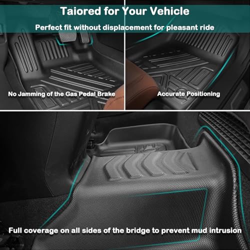 Car Floor Mats for 2012-2018 Ford Focus, All Weather TPE Rubber Custom Fit Car Mats Front & Rear 2 Row Mats, Black(2012-2018 Focus) - color: 2012-2018 Focus