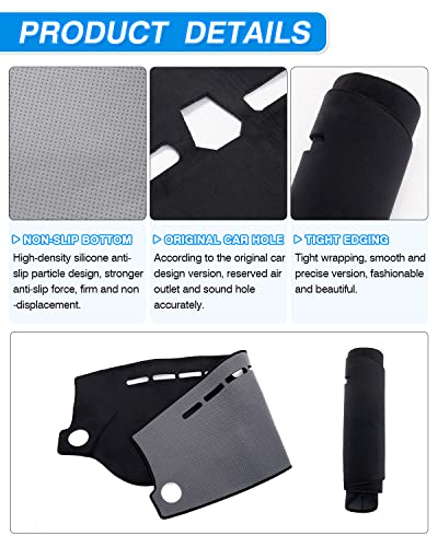 CARTIST Dash Cover Custom Fit for Kia Rio Sedan LX EX S 2017-2023 Accessories Dashboard Cover Mat Non-Slip Pad Carpet Anti-Glare - size: Kia Rio Sedan LX EX S 2017-2023
