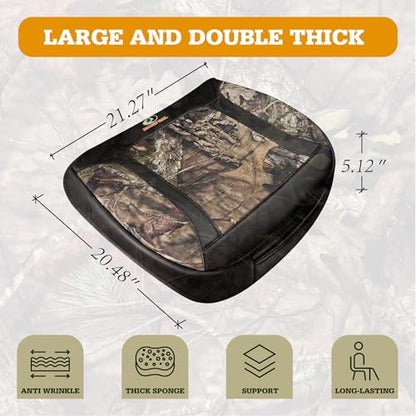 Mossy Oak Car Seat Cover, Luxury Faux Leather Front Bottom Seat Cushion Cover, Universal Anti-Slip with Wrap-Around Design and Storage Bags, Suitable for Most Vehicles - Black Color 1 Piece - color: Black