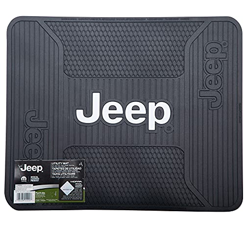 Plasticolor 001222R01 Jeep Elite Style Rear Seat Floor Utility Mat for Car Truck or SUV, 16.75" L X 13.75" W , Black