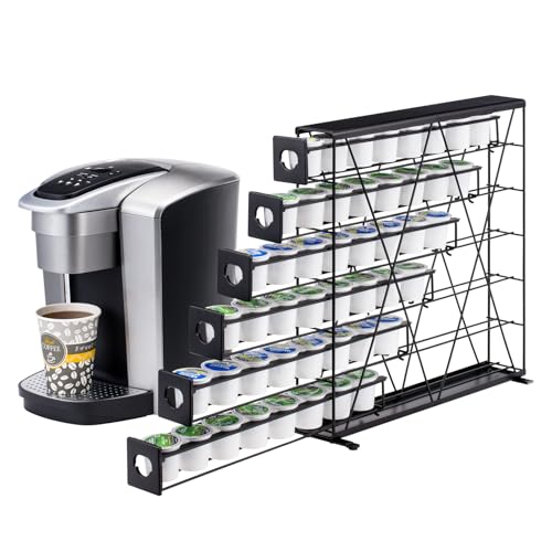 K Cup Holders for 6 Tier, 48 Pods K Cup Storage, Coffee Pod Holder for Countertop, K Cup Organizer Coffee Bar Accessories Black Metal - color: Black 4