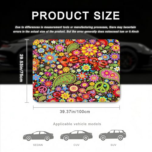 Car Trunk Mat - Universal Size 29" x 39", Floral Pattern Cargo Liner, Car Accessory for SUVs/Sedan/Wagons, Durable Protective Mat, Trunk Liner for Families/Travel Enthusiasts (Flowers-2) - style: flowers-2