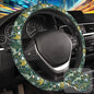 Dinosaurs and Tropical Leaves Steering Wheel Cover with 2 Pcs Car Coasters Neoprene Steering Wheel Cover for Women Men Anti-Slip Breathable Car Accessories Universal 15 Inch Fit Auto Cars Trucks - color: Dinosaurs and Tropical Leaves