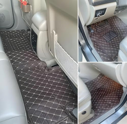 Customize Car Floor Mats for 99% Sedan SUV Sports Car All Weather Leather Full Coverage Waterproof Non-Slip Vehicle Lining Pads (Beige Brown) - color: Beige brown
