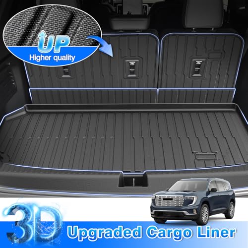 Cartist Floor Mats for Chevy Traverse & GMC Acadia 2024-2026, Buick Enclave 2025-2026 (Only for 7 Seats Captain Chairs), All Weather Floor Liner for Traverse Accessories, Heavy Duty - size: 1)Chevy Traverse 24+ Full Set