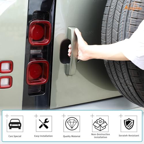 5PCS Car Exterior Door Handle Bowl Trim Covers Compatible with Land Rover Defender 110 2020-2025, ABS Outside Front Rear+Rear Trunk Tailgate Door Handle Cup Bowl Panel Scratch Protector Accessories