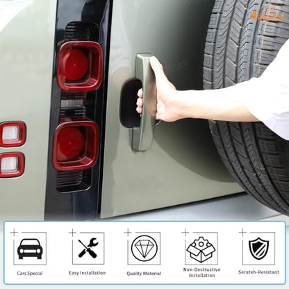 5PCS Car Exterior Door Handle Bowl Trim Covers Compatible with Land Rover Defender 110 2020-2025, ABS Outside Front Rear+Rear Trunk Tailgate Door Handle Cup Bowl Panel Scratch Protector Accessories