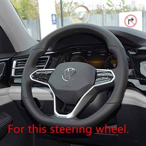 Sport Style Carbon Fiber Print Steering Wheel Cover Trim for VW Volkswagen Tiguan ID.4 Golf R 2022 2023 2024 2025 Arteon 2021-2025 - color: B