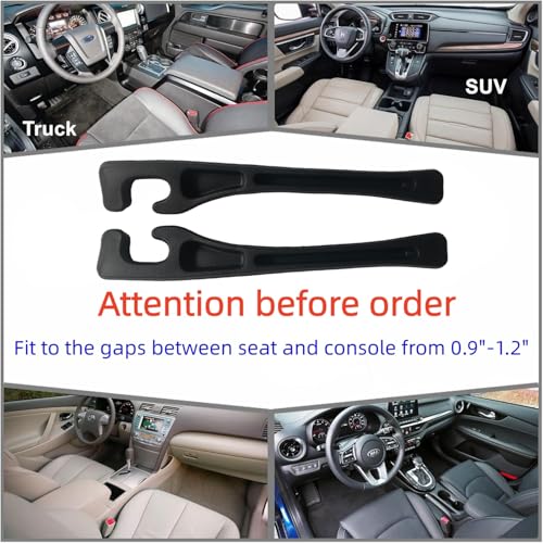 Car Seat Gap Filler Accessories,Storage Organizer Fit Car SUV Truck Fill The Gap Between Seat & Console Vehicle Console Side Pockets (Black) - color: Black