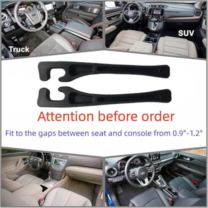 Car Seat Gap Filler Accessories,Storage Organizer Fit Car SUV Truck Fill The Gap Between Seat & Console Vehicle Console Side Pockets (Black) - color: Black