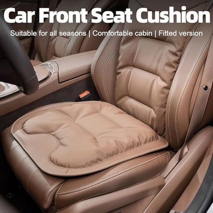 Car Seat Cushion, 2025 New Skin-Friendly Leather Seat Cushions, Breathable Dirt-Repellent Memory Foam Pad for Most Auto & Office Chairs (White)