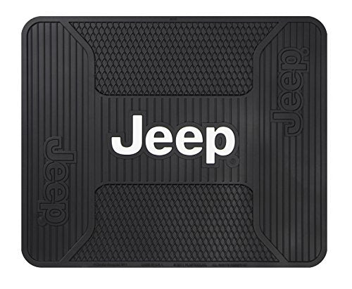 Plasticolor 001222R01 Jeep Elite Style Rear Seat Floor Utility Mat for Car Truck or SUV, 16.75" L X 13.75" W , Black
