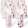10 Pcs Car Tissue Holder, Round Floral Cup Holder, Tissues Box Container, 3-Ply Cylinder Travel Tissues for Auto, Home, Office Decor and Gifts