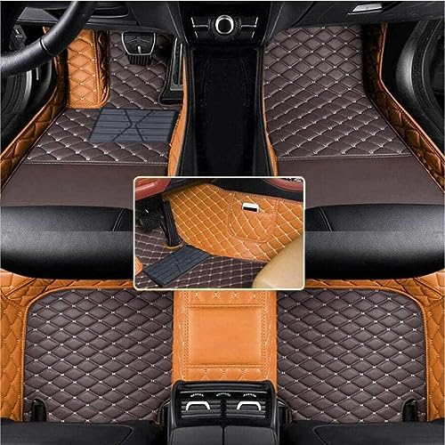 Floor Mats for Cars, All-Weather Mats, Waterproof Trim-to Fit Automotive Floor Mats for 99.9% Cars Sedan Trucks SUV, Custom Floor Liner Car Accessories (Borwn Coffer) - color: Borwn coffer