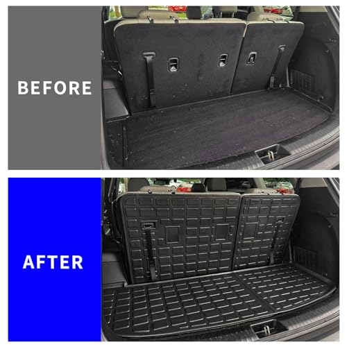 Cargo Mat Compatible with 2020-2025 Kia Telluride (Not for 2027) Cargo Liner Trunk Mat TPE All Weather Back Seat Cover Protector 2024 Telluride Accessories (Trunk Mat with Backrest Mat) - color: Trunk Mat with Backrest Mat
