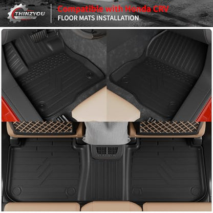 Floor Mats Compatible with 2023 2024 2025 2026 Honda CRV Cargo Mats Liner TPE Back Seat Cover Trunk Mats Fuel 2024 CR-V Accessories Non-Hybrid (Lower Deck, Trunk Mat+Backrest Mats+Floor Mats) - style: For Honda CRV Gas | 2023-2026