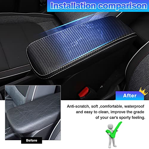 Autorder Center Console Cover for Chevy/Chevrolet Trailblazer 2021-2025 2026 Accessories Carbon Fiber Armrest Cover Anti-Scratch Middle Console Pad Leather Armrest Protector - size: 21-26 Chevy Trailblazer