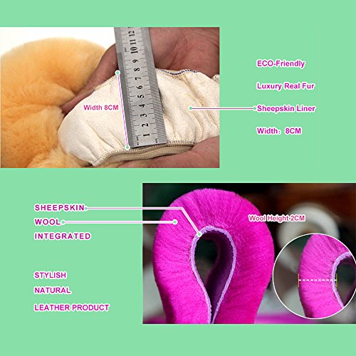 Plush Fuzzy Wool Sheepskin Car Steering Wheel Cover for Girls Women, Protector Universal Car Auto Steering Wheel 14 1/2-15 1/2inchs (Tangerine) - color: Tangerine