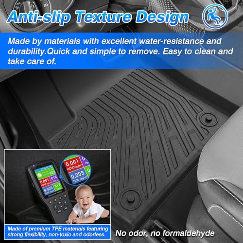 Cartist Floor Mats for Chevy Chevrolet Silverado EV RST/GMC Sierra EV Denali 2024 2025 2026 (Not for WT/LT), All Weather Floor Liners for Silverado Accessories, Heavy Duty TPE Car Mats - size: 1)Chevy Chevrolet Silverado EV RST 24+