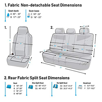 FH Group Three Row 7 Seater - Premium Modernistic Cars Seat Covers Fit Most Car, Truck, SUV, & Van Blue/Black - color: Blue, style: 7 Seater