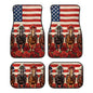 American Flag Horse Car Floor Mat Full Set 4 Piece Mats Rubber Backing Anti-Slip Universal Fit SUV Truck Vehicles All Weather Protection - color: American Flag Horse