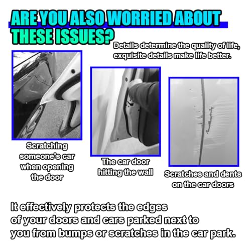 4 Pack Car Door Edge Guards, Anti-Scratch Car Side Door Protector, PVC Auto Bumper Guard, Auto Body Trim Strip withSelf-Adhesive, Cars Exterior Accessories for Cars, SUVs, Trucks (Silver)