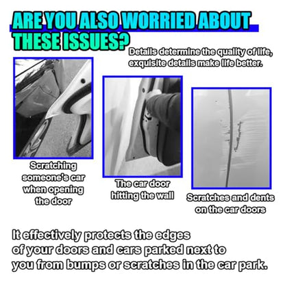 4 Pack Car Door Edge Guards, Anti-Scratch Car Side Door Protector, PVC Auto Bumper Guard, Auto Body Trim Strip withSelf-Adhesive, Cars Exterior Accessories for Cars, SUVs, Trucks (Silver)