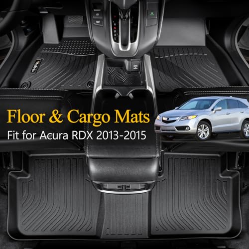 All Weather Floor Mats & Cargo Liner for Acura RDX 2013 2014 2015 Custom Fit Waterproof Durable Easy to Clean fit for Acura RDX 2013-2015 Accessories Black - style: 43|For Acura RDX | 2013-2015 | Set