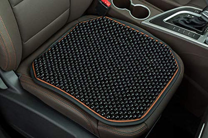 Beaded Car Seat Cushion Massaging Durable Large Beaded Seat Covers for Cars Chair Trucks for Autumn Summer Natural Wood 1-PC (1-Black-FD) - color: Black
