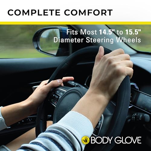 Body Glove 22-1-97505-9 Smoothie Steering Wheel Cover, Easy Installation, Hyperflex Core Technology, Fits Most Vehicles
