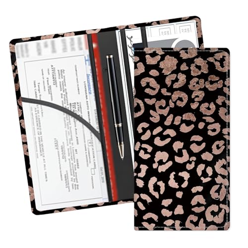 Leather Car Registration and Insurance Card Holder, Cute Car Accessories Vehicle Glove Box Car Organizer for Documents, Cards, License Cute Snow Leopard - color: Cute Snow Leopard