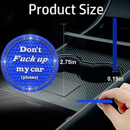 Car Cup Coasters 2 Pack - Bling Interior Accessories, Universal Cup Holder Inserts for SUV/Truck (Royal Blue, 2PC) - color: Royal Blue-2pc