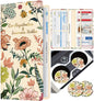 Slohif Car Registration and Insurance Card Holder with Magnetic Shut - Vehicle Glove Box Organizer Women Leather Automobile License Holders Coasters Auto Case for Document Flower Floral - color: Green