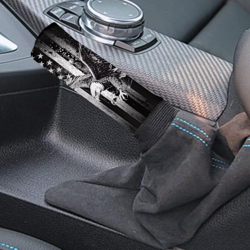 Horeset American Flag Eagle Camouflage Car Gear Shift Knob and Hand Brake Covers, Gear Shift Knob Cover Cars Protect Accessories, Auto Hand Brake Comfortable Handle Grip Cover - color: American Flag Eagle Camouflage
