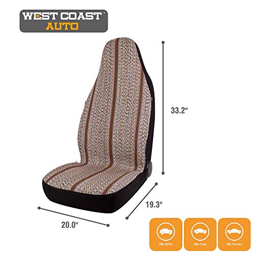 Baja Blanket Bucket Seat Cover for Car, Truck, Van, SUV - Airbag Compatible (2PCS Brown) - color: Brown