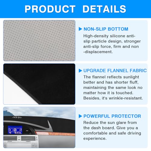 Autorder Dashboard Cover Mat for Toyota Avalon 2005-2010 Accessories Dash Cover Upgrade Flannel Dash Mat Sunshade Glare UV Rays Protector - size: 2005-2010 Toyota Avalon